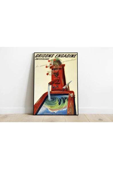 Pegziz Isviçre Vintage Sanatsal Poster 40x50cm. ürün görseli 1