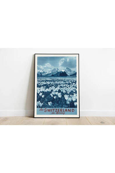 Pegziz Isviçre Vintage Sanatsal Poster 60x90cm. ürün görseli 1