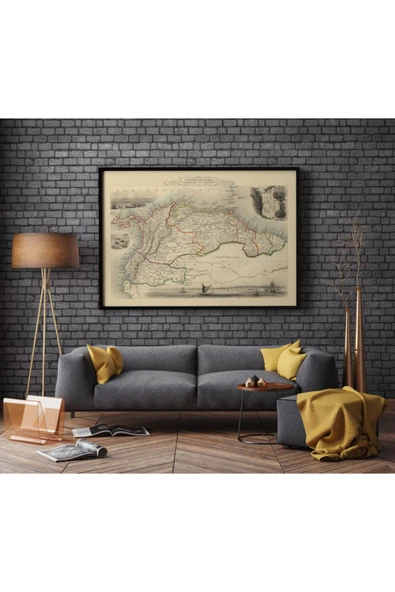 Pegziz Macaristan 1851 Haritası Sanatsal Duvar Dekorasyon Poster 60x90cm. ürün görseli 1
