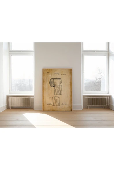 Pegziz Dekoratif Sanatsal Tuvalet Kağıdı Patent Posteri 50x70cm. ürün görseli 1