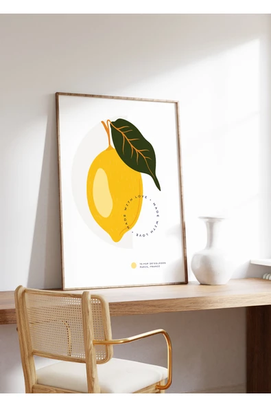 Pegziz Limon Meyvesi Sanatsal Poster 50x70 Cm ürün görseli 1