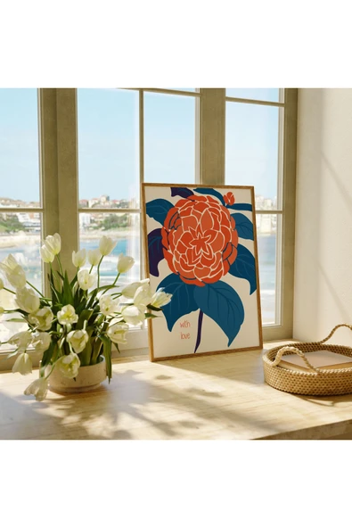 Pegziz Sanatsal Çiçek Duvar Dekor Posteri 60x90cm. ürün görseli 1