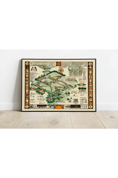 Pegziz Syracuse Üniversitesi 1928 Haritası Sanatsal Duvar Dekorasyon Poster 60x90cm. ürün görseli 1