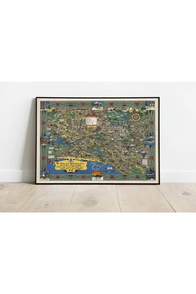 Pegziz Avustralya Melbourne 1937 Haritası Sanatsal Duvar Dekorasyon Poster 60x90cm. ürün görseli 1