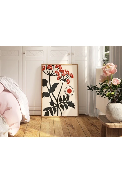 Pegziz Sanatsal Çiçek Duvar Dekor Posteri 60x90cm. ürün görseli 1