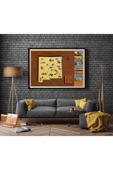 Pegziz Amerika New Mexico Eyaleti Eski Haritası Sanatsal Duvar Dekorasyon Poster 60x90cm. ürün görseli 1