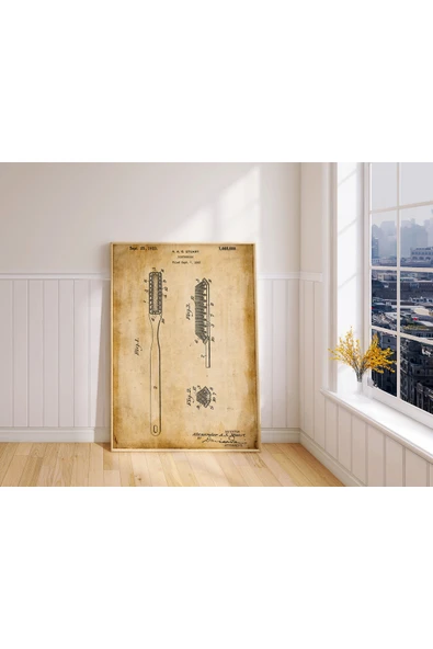 Pegziz Dekoratif Sanatsal Diş Fırçası Patent Posteri 60x90cm. ürün görseli 1