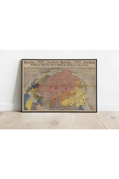 Pegziz Sovyet Rusya Haritası Sanatsal Duvar Dekorasyon Poster 60x90cm. ürün görseli 1