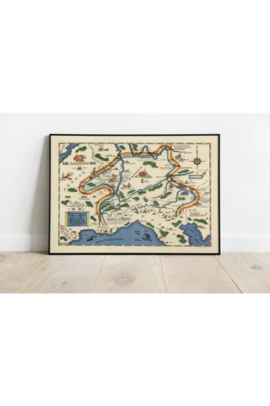 Pegziz 2. Dünya Savaşı Avrupa Askeri Haritası Sanatsal Duvar Dekorasyon Poster 60x90cm. ürün görseli 1