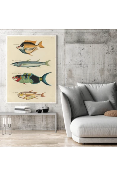 Pegziz Balıklar Sanatsal Duvar Dekorasyon Poster 60x90cm. ürün görseli 1