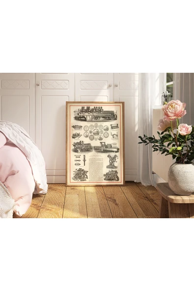 Pegziz Dekoratif Vintage Marangoz Reklam Afişi Poster 60x90cm. ürün görseli 1
