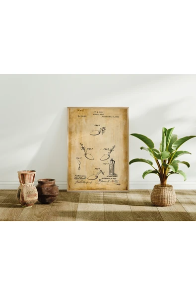 Pegziz Dekoratif Sanatasal Ilaç Kaşığı Patent Posteri 50x70cm. ürün görseli 1
