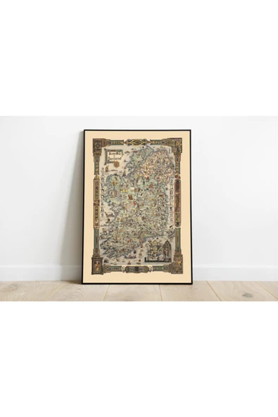 Pegziz Irlanda 1936 Haritası Sanatsal Duvar Dekorasyon Poster 60x90cm. ürün görseli 1