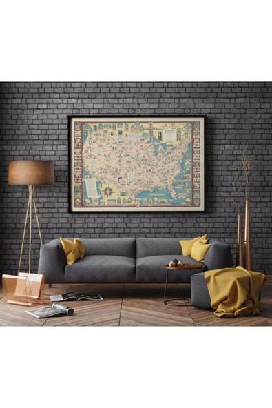 Pegziz Amerika Katolik Mezhep Haritası Sanatsal Duvar Dekorasyon Poster 60x90cm. ürün görseli 1