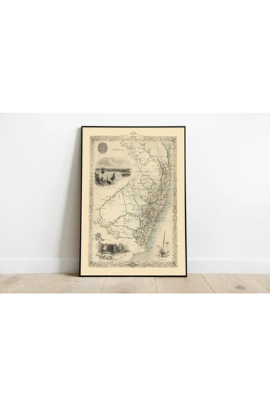 Pegziz Avustralya New South Wales 1851 Şehir Planı Haritası Sanatsal Duvar Dekorasyon Poster 60x90cm. ürün görseli 1
