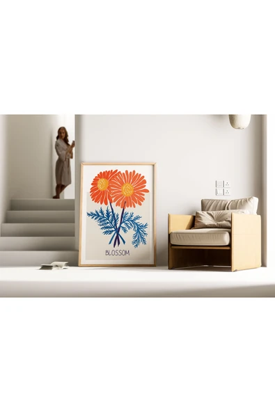 Pegziz Sanatsal Çiçek Duvar Dekor Posteri 60x90cm. ürün görseli 1