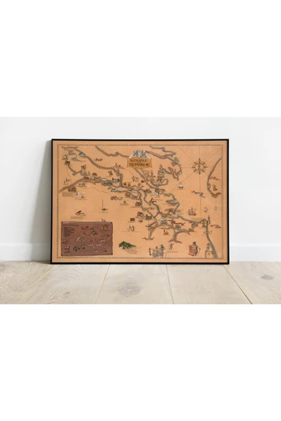 Pegziz Amerika Cradle Of Republic 1930 Haritası Sanatsal Duvar Dekorasyon Poster 60x90cm. ürün görseli 1