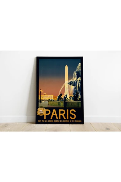 Pegziz Paris Vintage Sanatsal Poster 60x90cm. ürün görseli 1