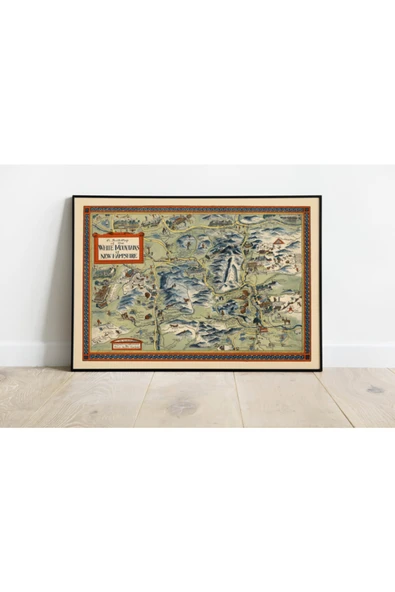 Pegziz Amerika Beyaz Dağlar Ulusal Parkı Haritası Sanatsal Duvar Dekorasyon Poster 60x90cm. ürün görseli 1