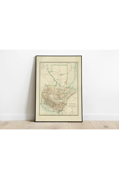 Pegziz Guatemala 1902 Haritası Sanatsal Duvar Dekorasyon Poster 60x90cm. ürün görseli 1