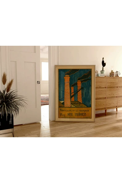 Pegziz Kömür Ve Maden Fabrikası Reklam Afişi Dekoratif Sanatsal Poster 50x70cm. ürün görseli 1
