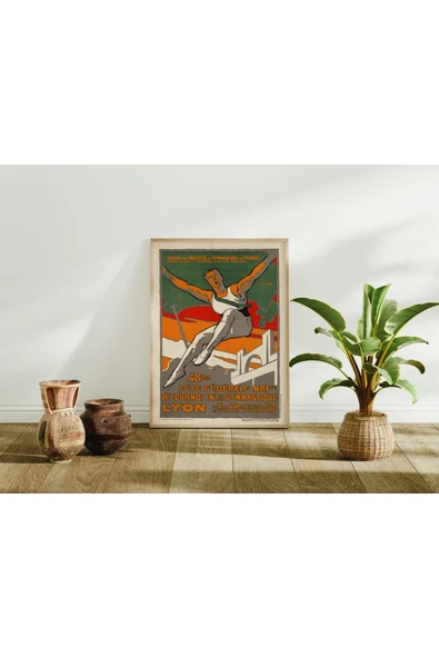 Pegziz Fransa Lyon Jimnastik Turnuvası Reklam Afişi Poster 40x50cm. ürün görseli 1