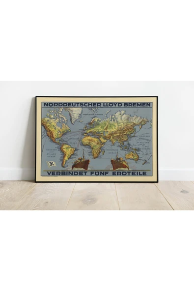 Pegziz Almanya Bremen Vintage Sanatsal Poster 60x90cm. ürün görseli 1