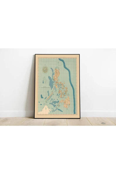 Pegziz Filipinler 1899 Haritası Sanatsal Duvar Dekorasyon Poster 60x90cm. ürün görseli 1