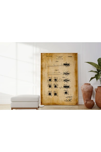 Pegziz Dekoratif Sanatsal Diş Fırçası Patent Posteri 60x90cm. ürün görseli 1