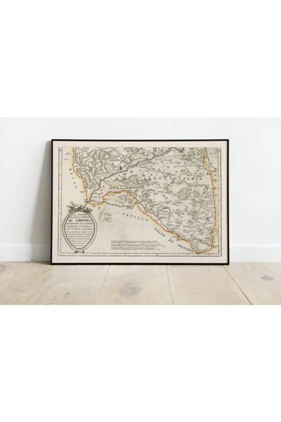 Pegziz Ispanya Cordoba 1797 Şehir Planı Haritası Sanatsal Duvar Dekorasyon Poster 60x90cm. ürün görseli 1