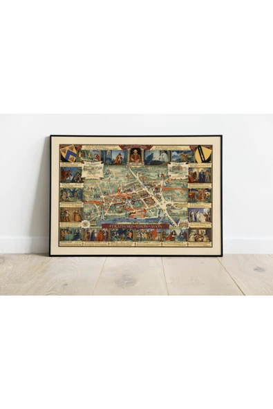 Pegziz Londra Stratford 1948 Haritası Sanatsal Duvar Dekorasyon Poster 60x90cm. ürün görseli 1