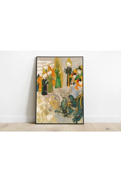 Pegziz Osmanlı Minyatür Çizim Sanatı Dekoratif Poster 60x90cm. ürün görseli 1