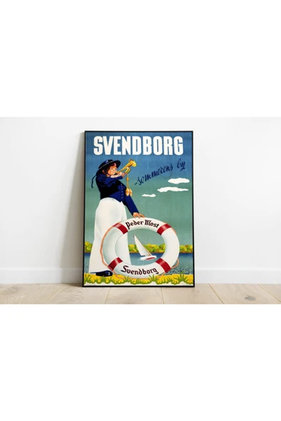 Pegziz Danimarka Vintage Sanatsal Poster 40x50cm. ürün görseli 1