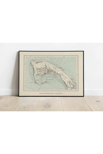 Pegziz Amerika Provincetown Limanı 1892 Haritası Sanatsal Duvar Dekorasyon Poster 60x90cm. ürün görseli 1