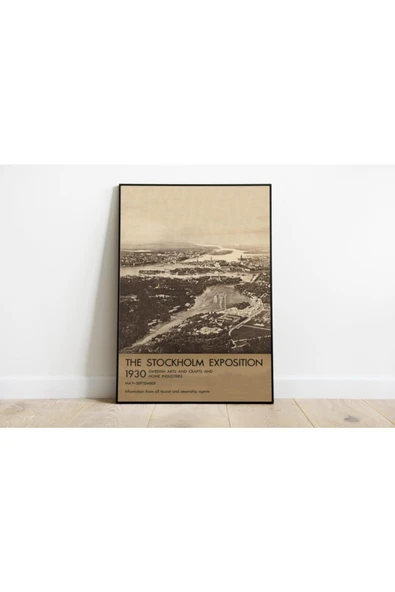 Pegziz Isveç Stockholm Vintage Sanatsal Poster 60x90cm. ürün görseli 1