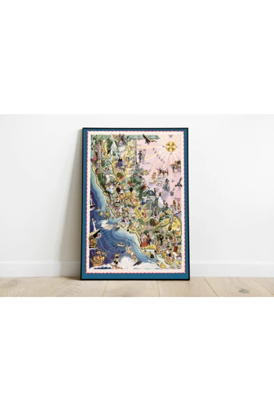 Pegziz Kaliforniya Eyaleti 1932 Haritası Sanatsal Duvar Dekorasyon Poster 60x90cm. ürün görseli 1