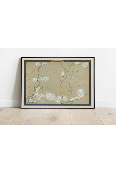 Pegziz Israil Jericho Haritası Sanatsal Duvar Dekorasyon Poster 60x90cm. ürün görseli 1