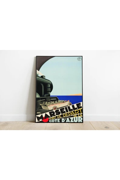 Pegziz Marsilya Vintage Sanatsal Poster 40x50cm. ürün görseli 1