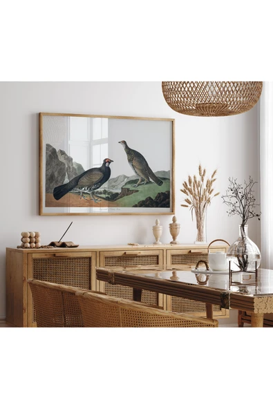 Pegziz Çalı Tavuğu Sanatsal Duvar Dekorasyon Poster 60x90cm. ürün görseli 1