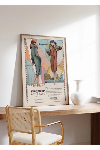 Pegziz Dekoratif Vintage Moda Tasarım Reklam Afişi Poster 50x70cm. ürün görseli 1