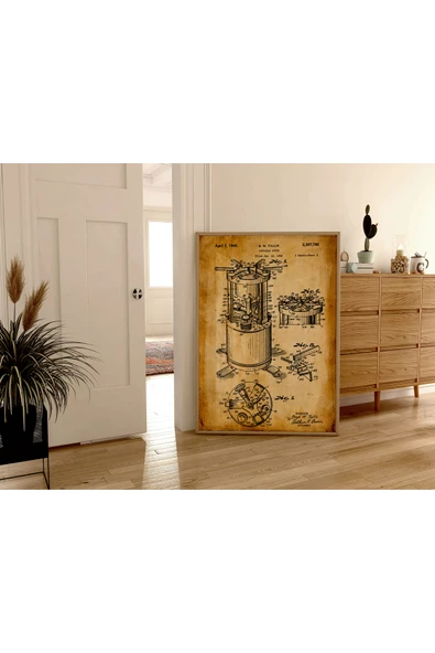 Pegziz Dekoratif Sanatsal Kamp Ateşi Patent Posteri 50x70cm. ürün görseli 1