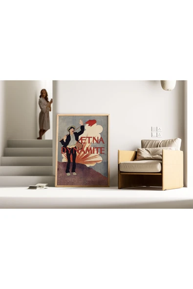 Pegziz Dekoratif Vintage Dinamit Reklam Afişi Poster 60x90cm. ürün görseli 1