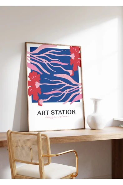 Pegziz Sanatsal Çiçek Duvar Dekor Posteri 60x90cm. ürün görseli 1