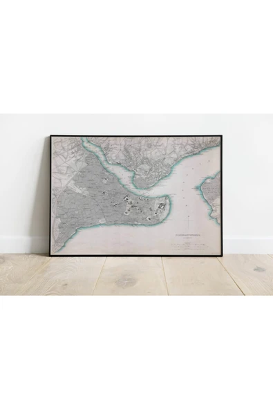 Pegziz Istanbul Haritası Sanatsal Duvar Dekorasyon Poster 60x90cm. ürün görseli 1