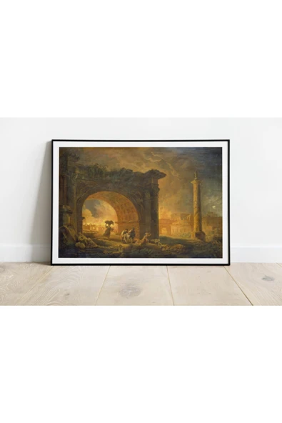 Pegziz Hubert Robert Sanatsal Duvar Dekorasyon Poster 60x90cm. ürün görseli 1