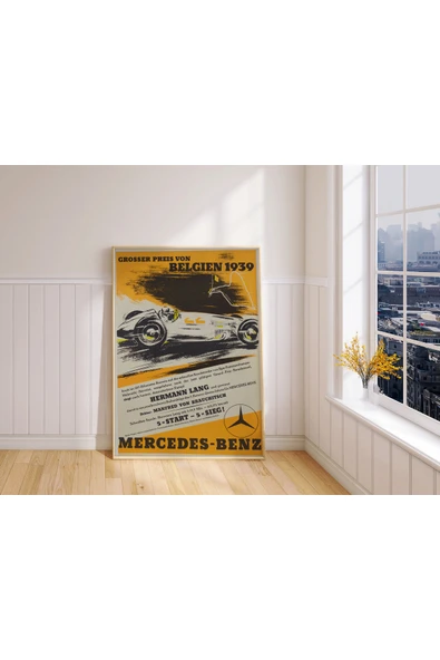 Pegziz 1939 Formula 1 Belçika Grand Prix Poster 50x70cm. ürün görseli 1