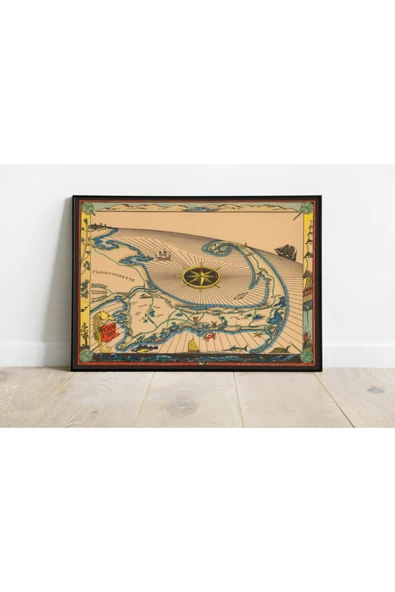 Pegziz Cape Cod 1935 Haritası Sanatsal Duvar Dekorasyon Poster 60x90cm. ürün görseli 1