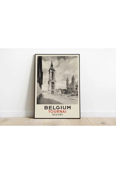 Pegziz Belçika Vintage Sanatsal Poster 40x50cm. ürün görseli 1