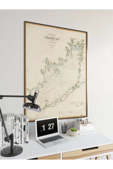 Pegziz Amerika Buzzards Bay 1876 Haritası Sanatsal Duvar Dekorasyon Poster 60x90cm. ürün görseli 1