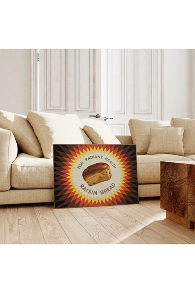 Pegziz Dekoratif Vintage Ekmek Ile Sağlıklı Beslenme Reklam Afişi Poster 60x90cm. ürün görseli 1